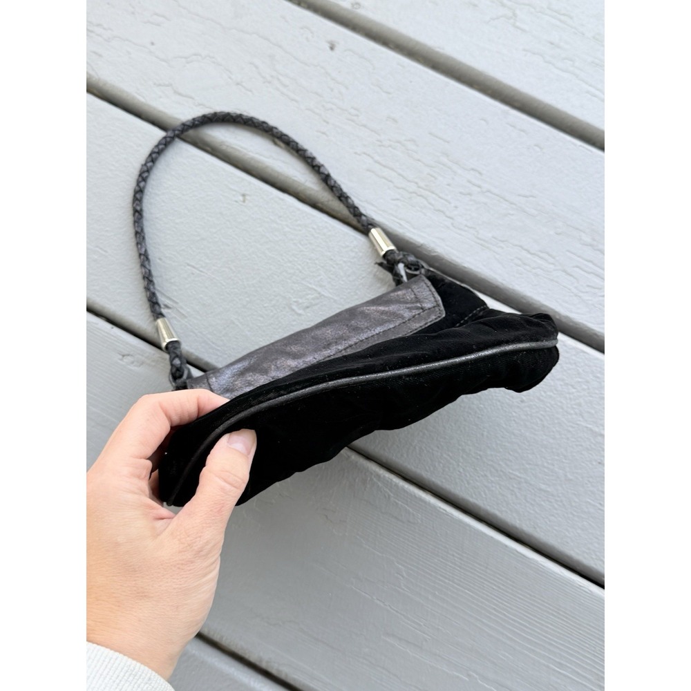 Charles David Black Velvet Dark Femme Evening Bag Whimsigoth Grunge Clutch Purse - Picture 7 of 11
